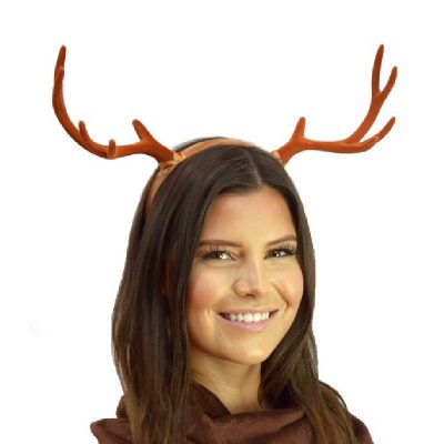 plastic antlers headband brown
