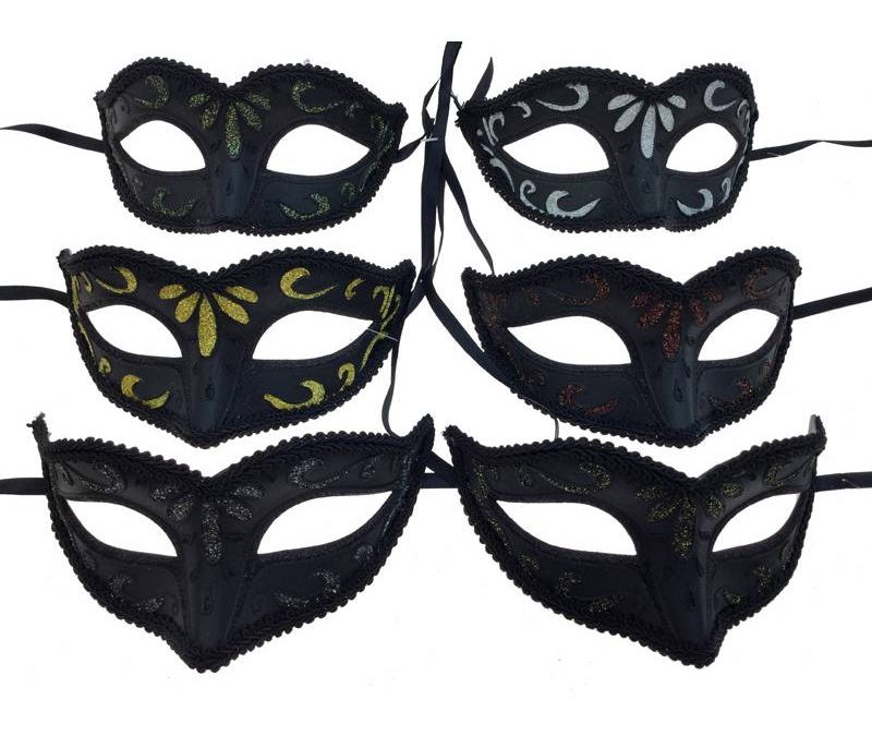 Costume Trimmed Venetian Half Mask