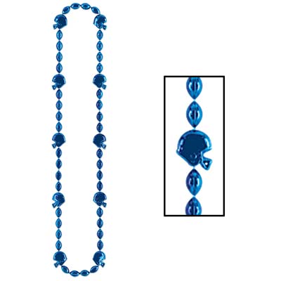 blue football helmet bead necklace
