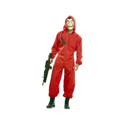 money thief hooded red jumpsuit adult size