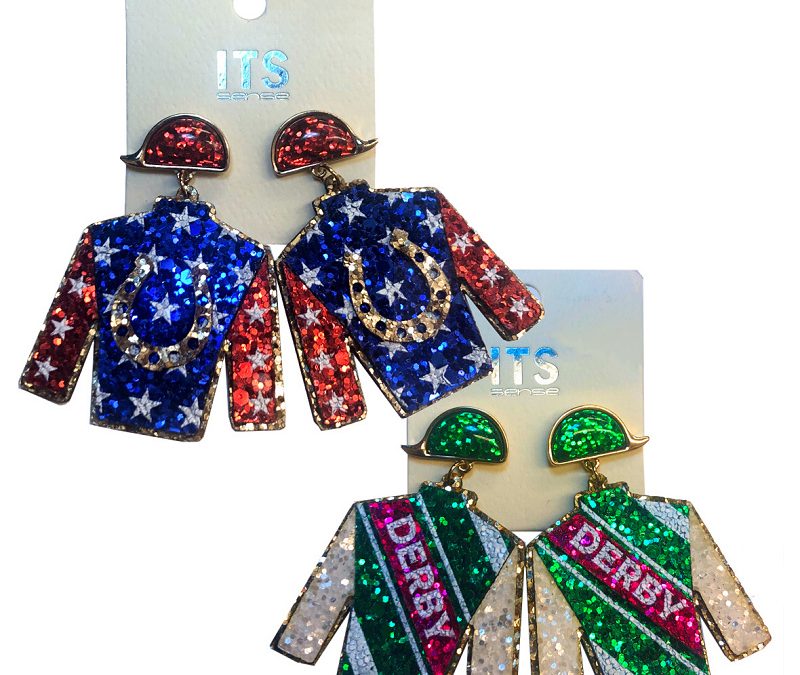 Kentucky Derby Jockey Shirt & Hat Earrings