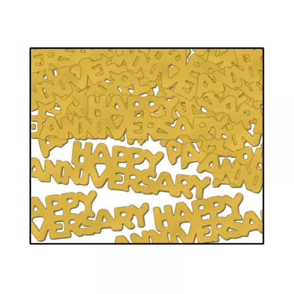 happy anniversary confetti gold
