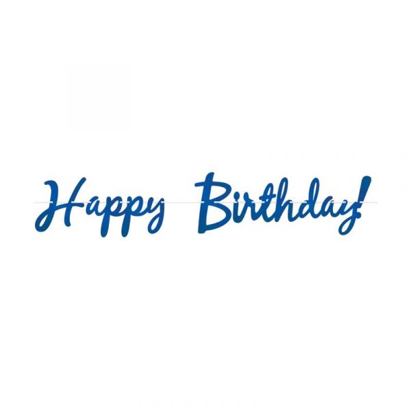 happy birthday foil streamer blue