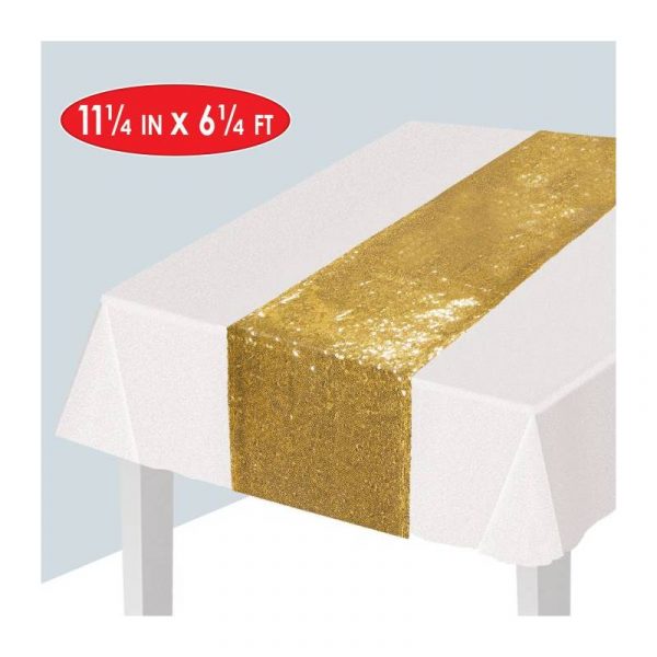 sequined table runner gold