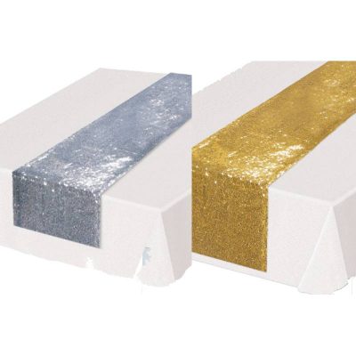 sequined table runner gold or silver