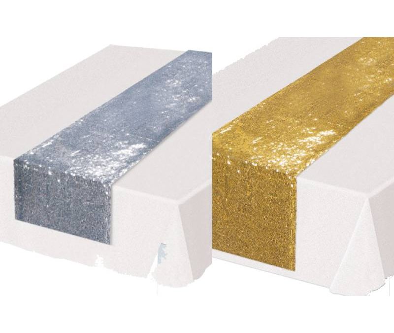 Sequined Table Runner Gold or Silver