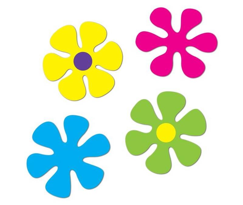 Retro Flower Cutouts 4 Pack