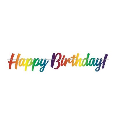 rainbow happy birthday streamer