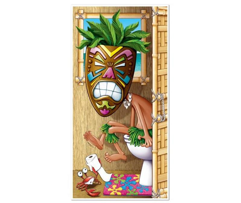 Tiki Man Restroom Door Cover