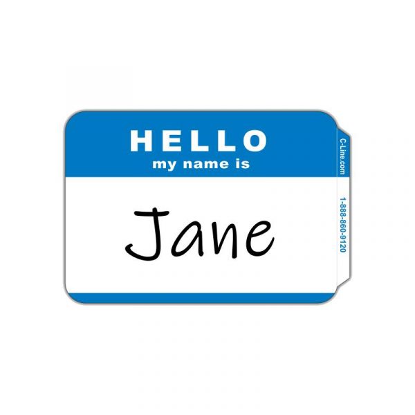 hello my name is self adhesive name badges blue