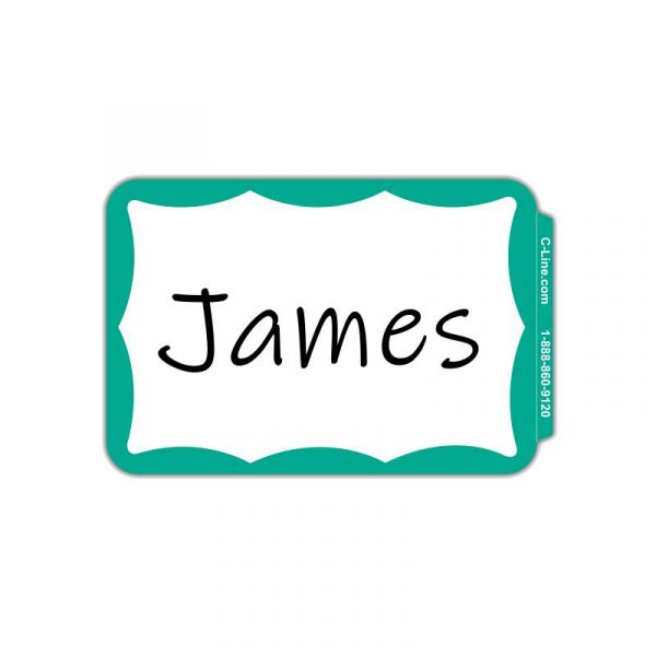 hello my name is self adhesive name badges with beveled edge green