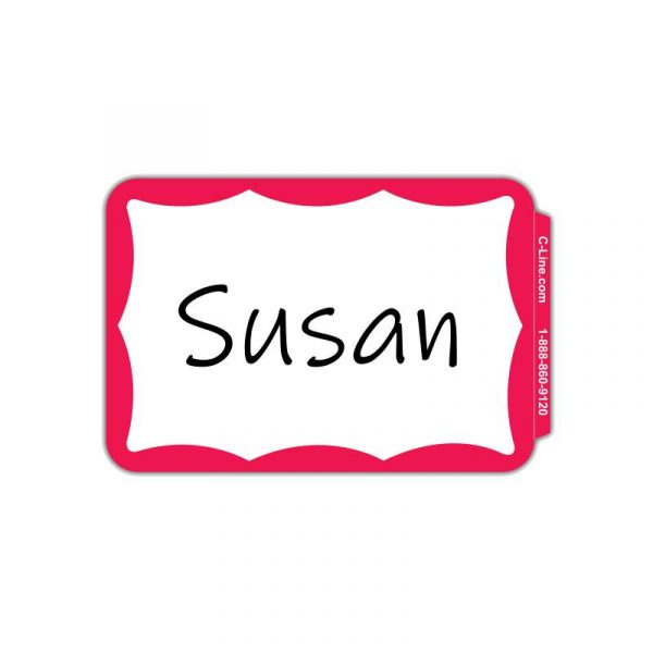 hello my name is self adhesive name badges with beveled edge red