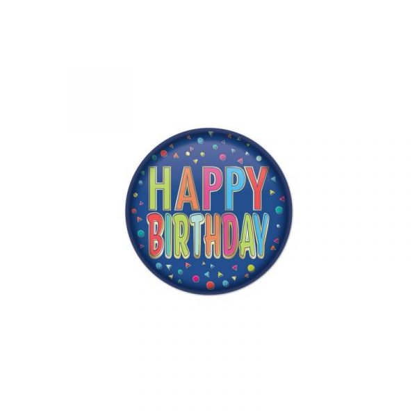 2" happy birthday button