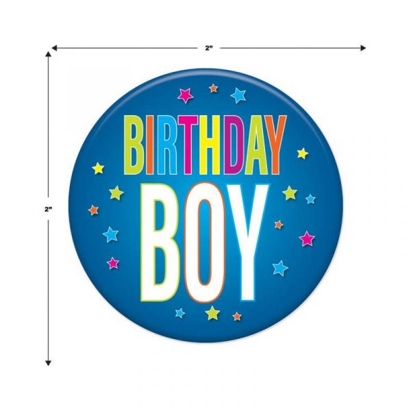 2" birthday boy button