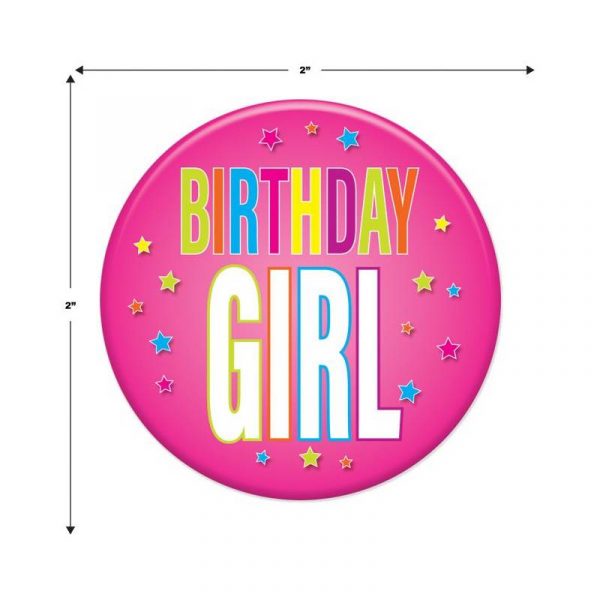 birthday girl button