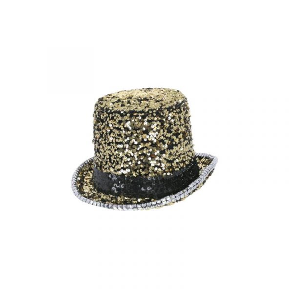 gold deluxe sequin studded felt top hat