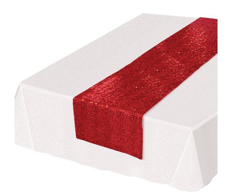 Red Sequined Table Runner