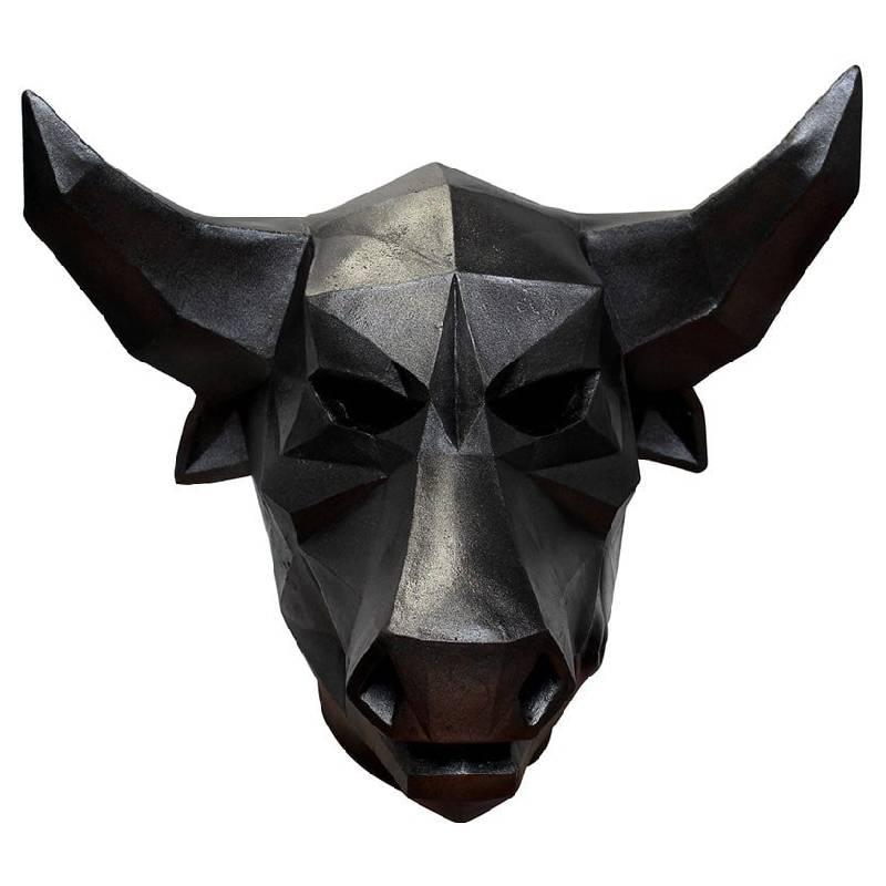 low poly black bull mask