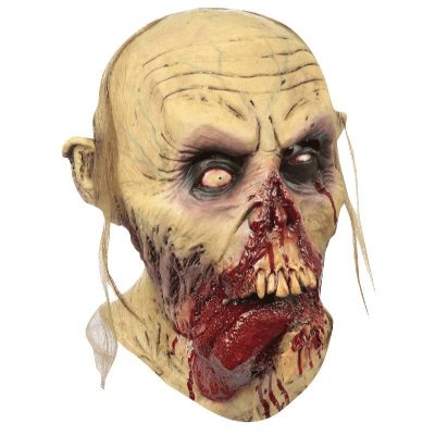 zombie tongue latex mask with hair