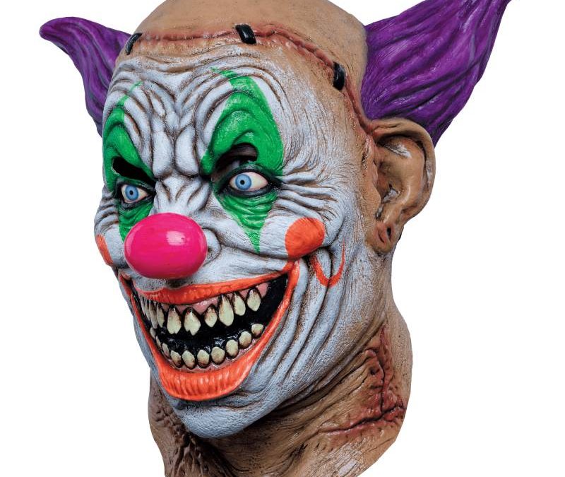 Neon Psycho Clown Latex Mask
