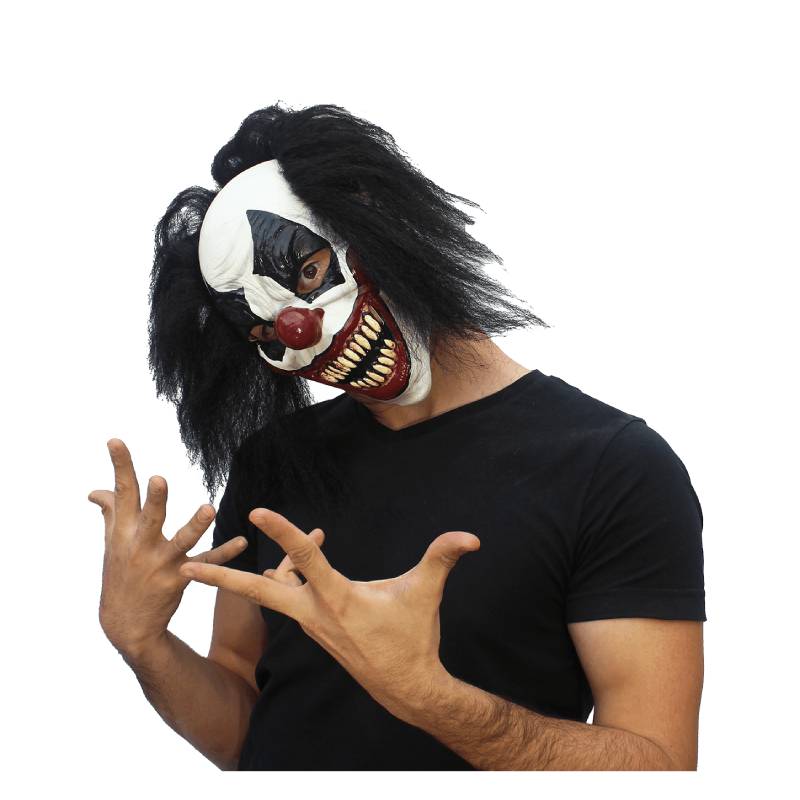 clown darky latex mask with hair