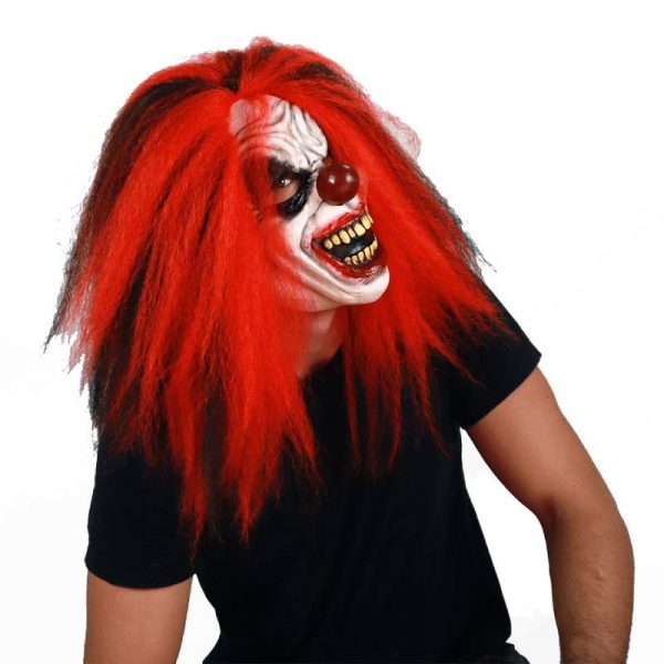 clown reddish the face latex mask