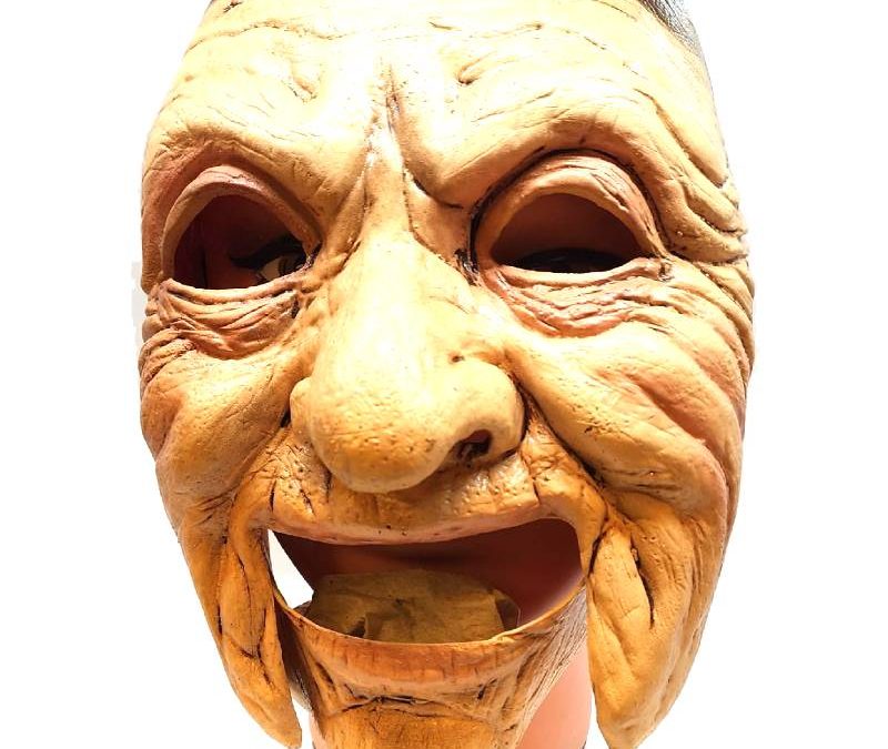 Old Man Mask with Moveable Jaw