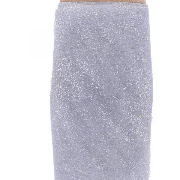 Silver Glitter Tulle 54" x 10 yards