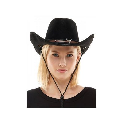 Deluxe Felt Western Hat with Silver Steer Heads on Band