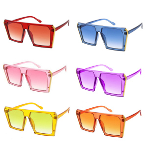 Jumbo Translucent Angled-Lens Sunglasses