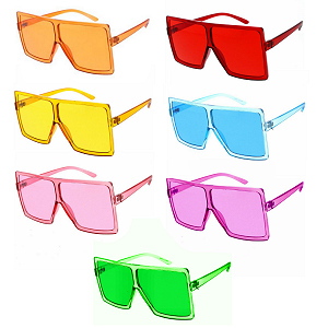 Jumbo Translucent Squared-Lens Sunglasses