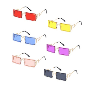 Studded Rectangular Lens Sunglasses