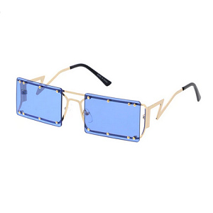 Studded Rectangular Lens Sunglasses
