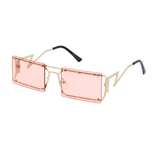 Studded Rectangular Lens Sunglasses