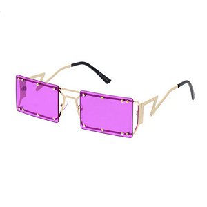 Studded Rectangular Lens Sunglasses