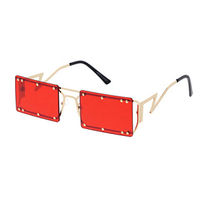 Studded Rectangular Lens Sunglasses