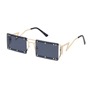 Studded Rectangular Lens Sunglasses