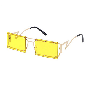 Studded Rectangular Lens Sunglasses