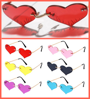 flaming heart shaped sunglasses