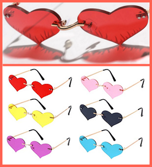 Rimless Heart-Shaped Sunglasses