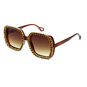 Rhinestone Trimmed Shaded Lens Sunglasses