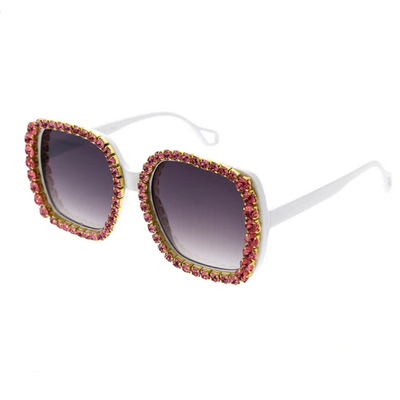 Rhinestone Trimmed Shaded Lens Sunglasses
