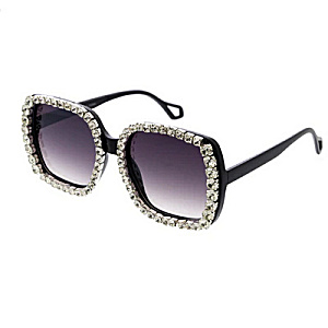 Rhinestone Trimmed Shaded Lens Sunglasses