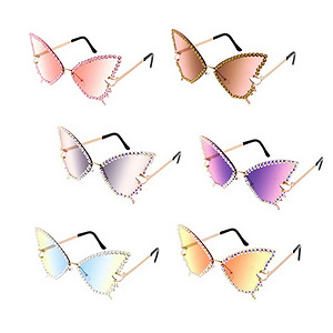 Butterfly Wing Rhinestone Sunglasses