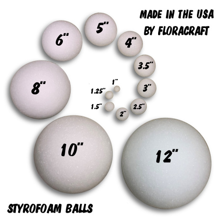 1.5 Inch Styrofoam Balls 12 Pieces