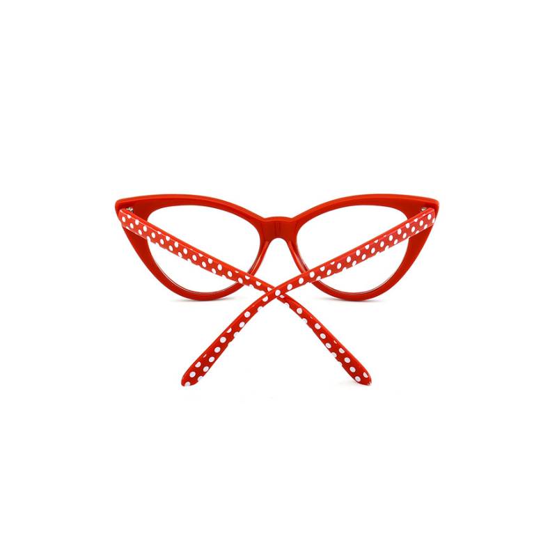 polka dot cat frame eyeglasses