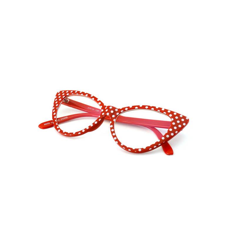 polka dot cat frame eyeglasses
