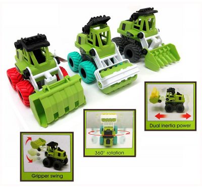 Green Toy rubber-band driven Tractors