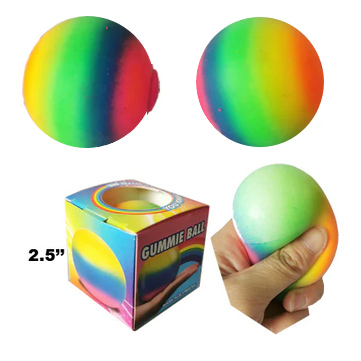 rainbow squishy gummie ball