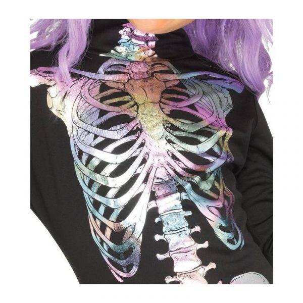 Holographic Skeleton Print Dress